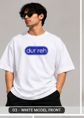 NIFIKR Dur Reh Minimalist Typography Oversized T-Shirt